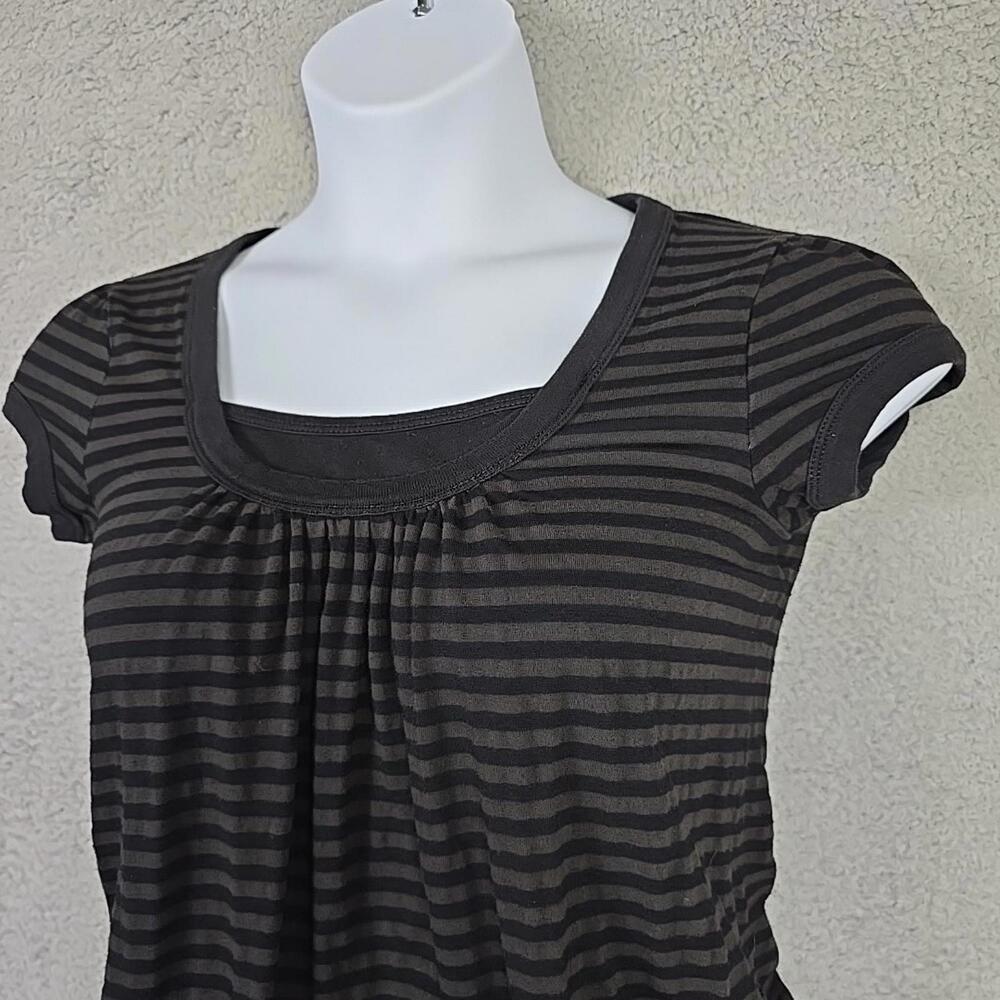 Self Esteem Women’s Short Sleeve Top Blouse Black/Brown Striped Size XL - Picture 3 of 15